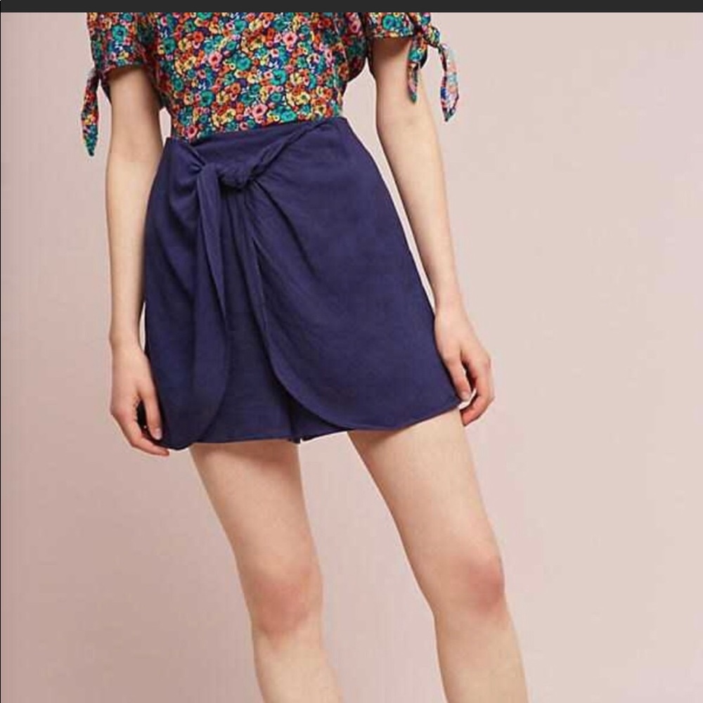 Anthropologie HEI HEI Women's Navy Blue Leia skort